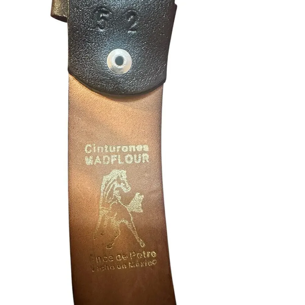 52” Cinturones MADFLOUR Premium Leather Belt with Stn Steel Bkle - Big & Tall